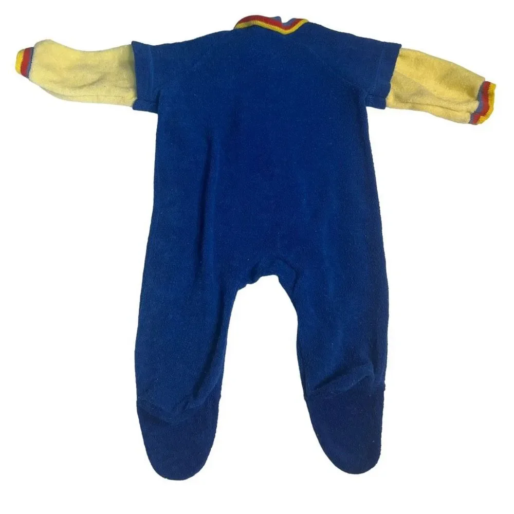 Vintage Carter’s Terry Cloth One Piece Footed‎ Sleeper Romper Sz Med 12-18 Lbs